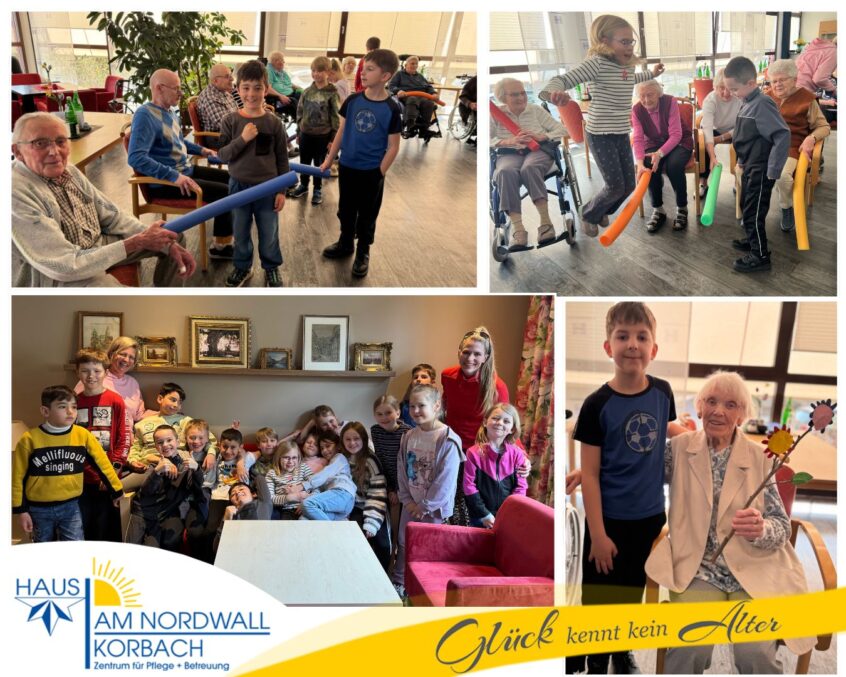 Kinder der Humboldt-Schule machen mit Senioren Gymnastik